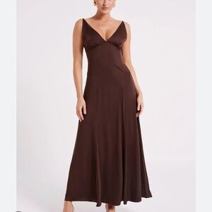 Meshki Chocolate Brown Maxi Dress